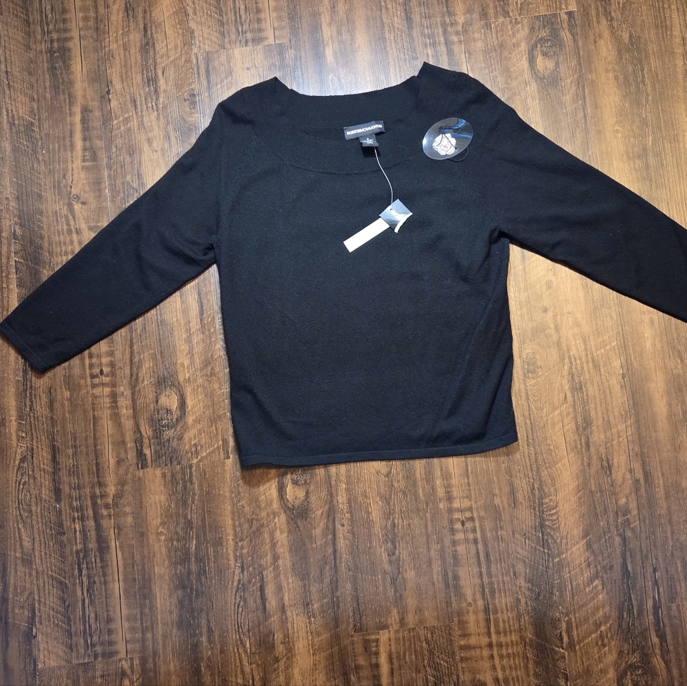 Norton McNaughton Black 3/4 Sleeve Blouse